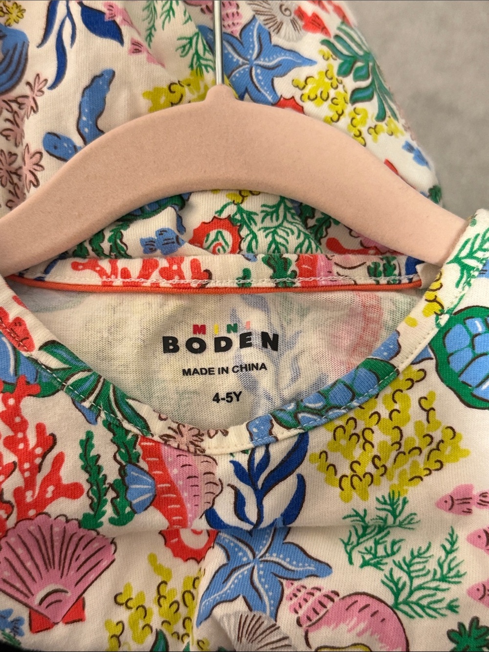 Mini Boden Girls' Multicolor Sea Life Ruffle Sleeve Dress size 4-5Y - Picture 2 of 6